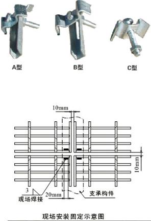 钢格板安装夹的固定方法